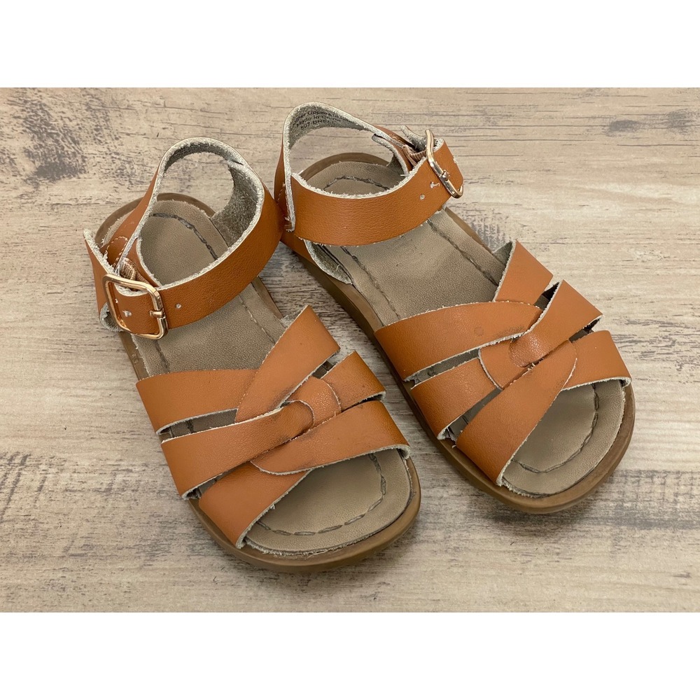 Weestep Strappy Sandals Classic Toddler Unisex 7 Brown Leather‎ Buckle Shoes